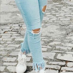 Free people jeans frayed